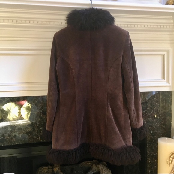 Guess 100% Lamb Fur Shearling Coat - Picture 5 of 8